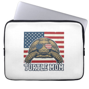 Vintage-patriotisches Turtle-Mom-Shirt-Design_1 Laptopschutzhülle