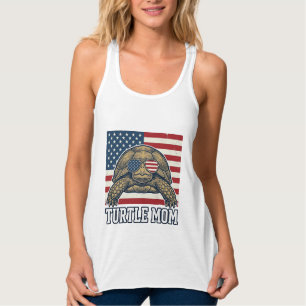 Vintage patriotisches Turtle-Mom-Shirt-Design_1 Tank Top