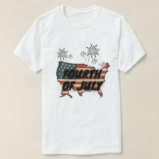 Vintage-patriotisches USA-Karten-Design zum 4. Jul T-Shirt