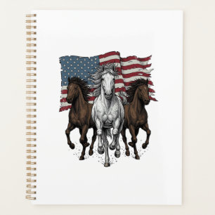 Vintage patriotisches Vektordesign galoppierender Planer