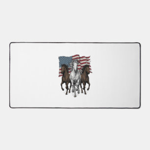 Vintage patriotisches Vektordesign galoppierender Schreibtischunterlage
