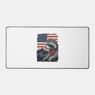 Vintage patriotisches Waschbär Bergflag Shirt Desi Schreibtischunterlage