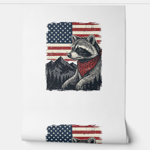 Vintage patriotisches Waschbär-Bergflag-Shirt Desi Tapete