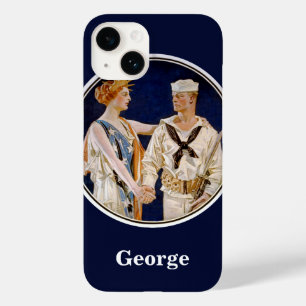 Vintage-Patriotismus, Lady Liberty mit Marine-Matr Case-Mate iPhone 14 Hülle