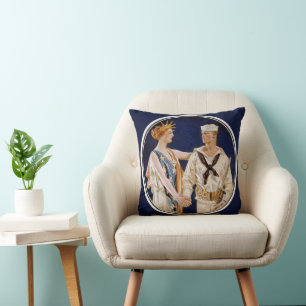 Vintage-Patriotismus, Lady Liberty mit Marine-Matr Kissen