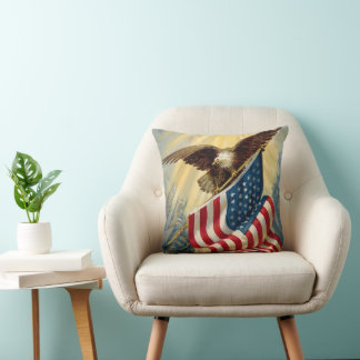 Vintage Patriotismus, patriotischer Adler amerikan Kissen