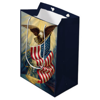 Vintage Patriotismus, patriotischer Adler amerikan Mittlere Geschenktüte