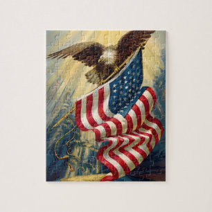 Vintage Patriotismus, patriotischer Adler amerikan Puzzle