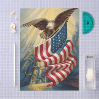 Vintage Patriotismus, patriotischer Adler amerikan Seidenpapier
