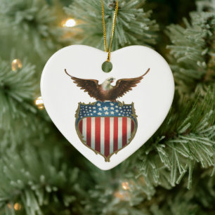 Vintage Patriotismus, stolzer Adler über der ameri Keramik Ornament