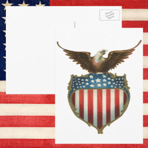 Vintage Patriotismus, stolzer Adler über der ameri Postkarte