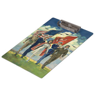 Vintage Patriotismus, stolzes Militärpersonal Held Klemmbrett