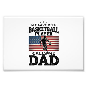 Vintage-Patriotismus-T-Shirt mit Basketball-Vater- Fotodruck