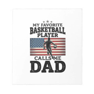 Vintage-Patriotismus-T-Shirt mit Basketball-Vater- Notizblock