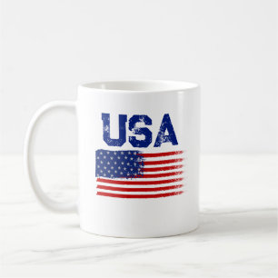 Vintage-Patriotismus-USA-Flagge-Grafik-T-Shirt Kaffeetasse