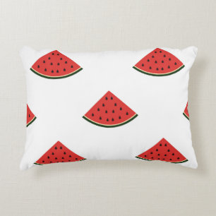 Vintage pattern with slices of watermelon on a whi dekokissen