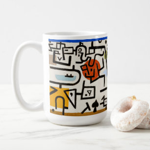 Vintage Paul Klee "Reicher Hafen" farbenfroh Kaffeetasse