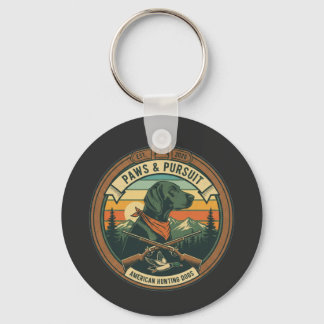 vintage Paws & Pursuit Jagdhund-Logo - Amerikanisc Schlüsselanhänger