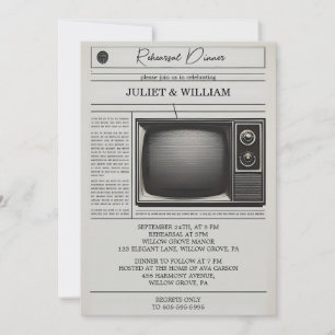 Vintage Pays alte Retro-Zeitung Probeessen Einladu Einladung
