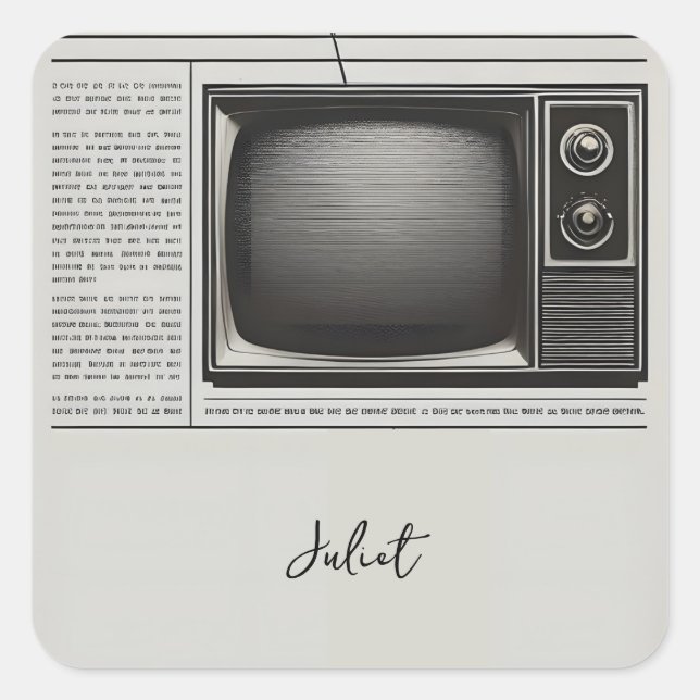 Vintage Pays Old Retro Newspaper Brautparty Quadratischer Aufkleber (Vorderseite)