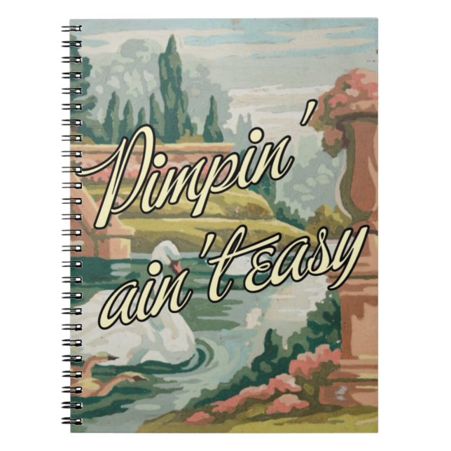 Vintage PBN Schwan-landschaftliches Notizbuch des Notizblock (Vorderseite)