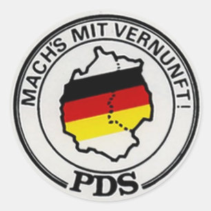 Vintage PDS (alte SED) Wahlen 1990 Aushöhlung Runder Aufkleber