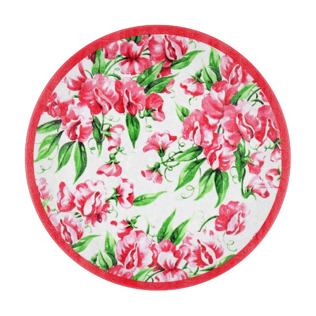 Vintage Pea Floral mit Grenz Schneidebrett (Vorderseite)