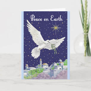 Vintage Peace Dove Weihnachtskarte Feiertagskarte