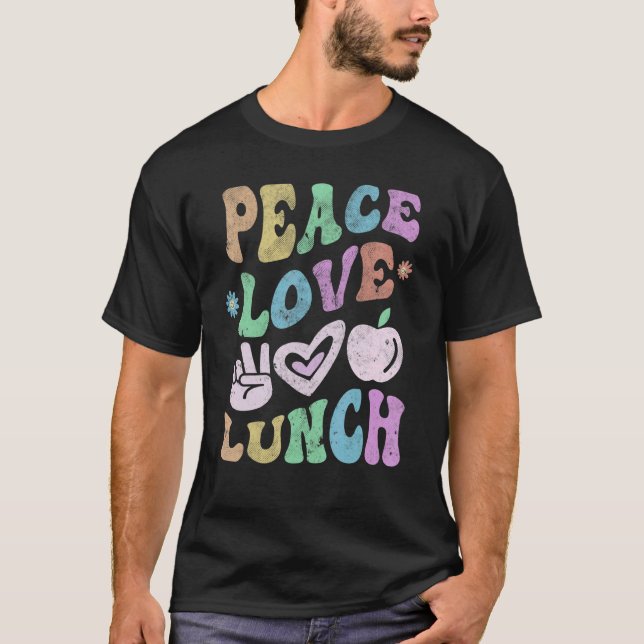 Vintage PEACE LIEBE LUNCH LADY Locarno T-Shirt (Vorderseite)