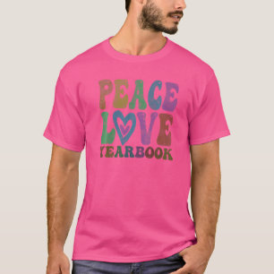 Vintage PEACE LOVE JAHRBUCH Retro-Publikation Edit T-Shirt