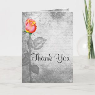 Vintage Peace Rose Hochzeit Dankeskarte
