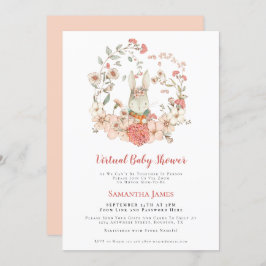 Vintage Peach Foliage Virtual Baby Dusche Einladung