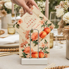 Vintage Peach Garden Botanical Baby Shower Serviette