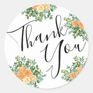 Vintage Peach Rose Hochzeit Runder Aufkleber