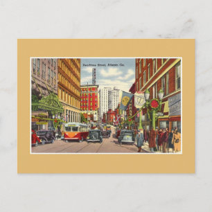 Vintage Peachtree Street Atlanta GA Postkarte