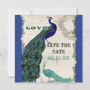 Vintage Peacock 5 - Termin vormerken Save The Date