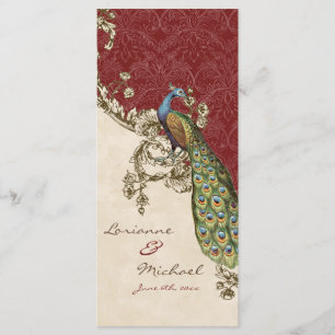 Vintage Peacock & Etchings Wedding Einladung
