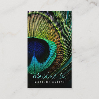 Vintage Peacock Foto Make-up Artist Business Card Visitenkarte