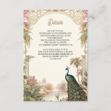 Vintage Peacock Garden Indian Wedding Details