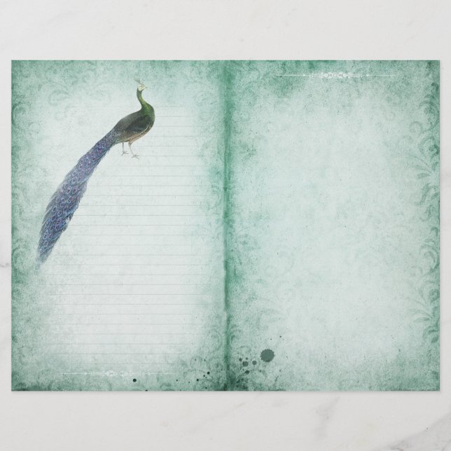 Vintage Peacock-Journal-Seite (Vorderseite)