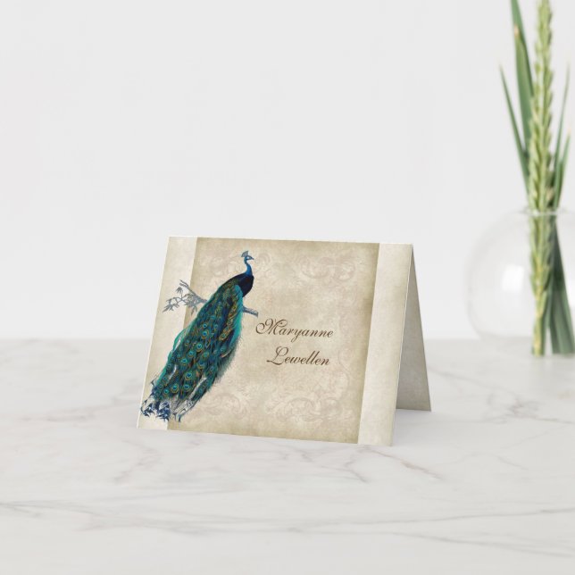 Vintage Peacock Personal Business Contdence (Vorderseite)
