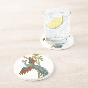 Vintage Peacock-Untersetzer Sandstein Untersetzer