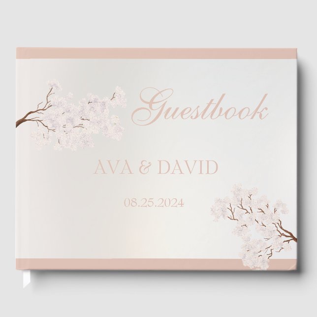 Vintage Pearl Romance Wedding Gästebuch (Vorderseite)