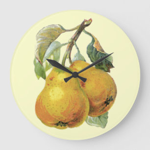 Vintage Pears - French Country Home Decor Große Wanduhr