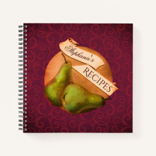 Vintage Pears Retro-Rezept Notizbuch