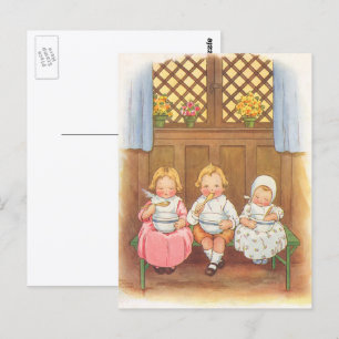 Vintage Pease Porridge Hot Kinderreim Nursery Rhym Postkarte