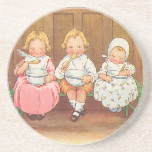 Vintage Pease Porridge Hot Kinderreim Nursery Rhym Untersetzer