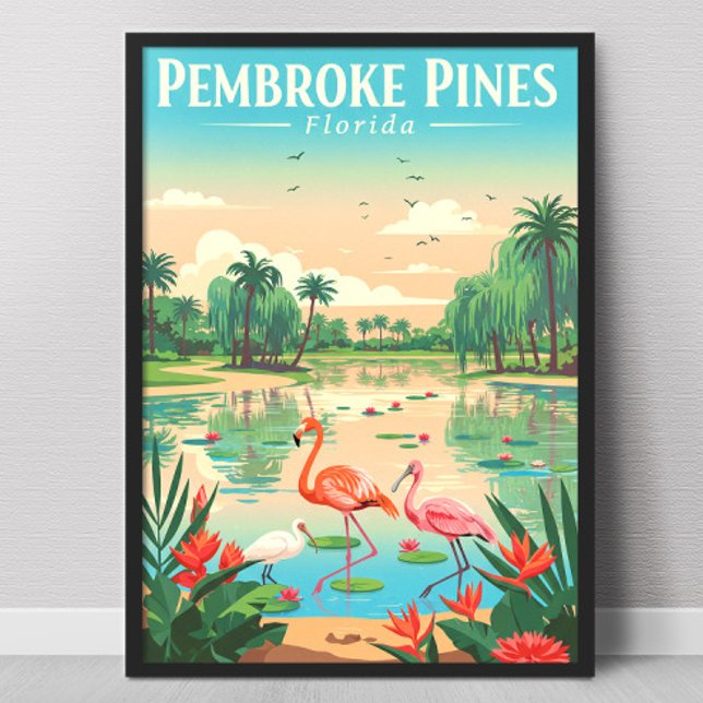 Vintage Pembroke Pines Florida Poster (Von Creator hochgeladen)