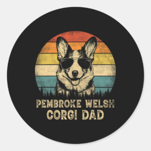 Vintage Pembroke Welsh Corgi Papa Hunde Liebhaber  Runder Aufkleber