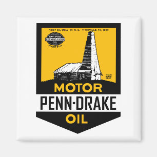 Vintage Penn Drake Motor Oil Schild Magnet